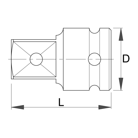 Adaptador vaso de impacto 3/4" - 1/2" Unior