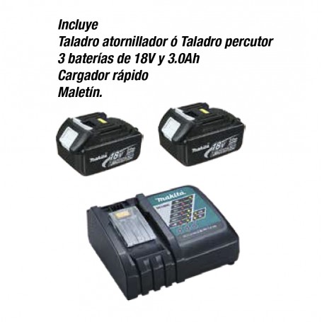 Taladro Combinado Makita 18V 3.0Ah DHP453RFE